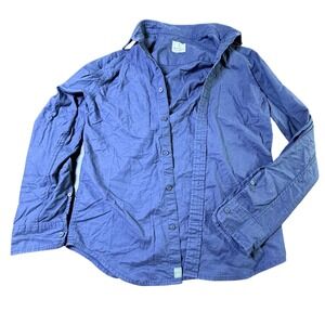 Mutual Weave Blue Cotton Spandex Button Down Shirt‎ Top Size S